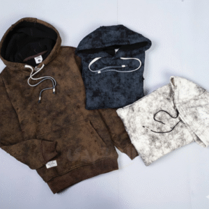 سويت شيرت رجالي بخامة منقوشة (ممشطة) وسحاب ربعي