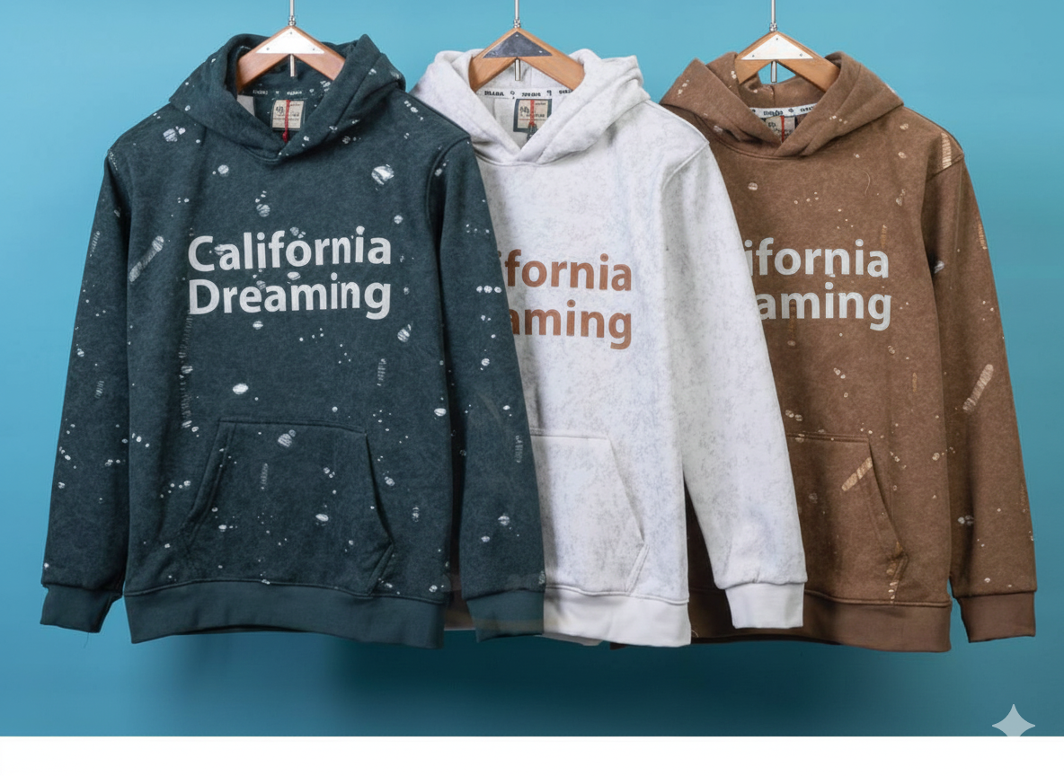 سويت شيرت رجالي "هاي كول" (ياقة عالية) بسحاب ربعي وطبعة "تكسير" عصرية