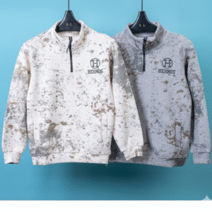 سويت شيرت رجالي "هيرموس" بخامة مموجة وسحاب ربعي