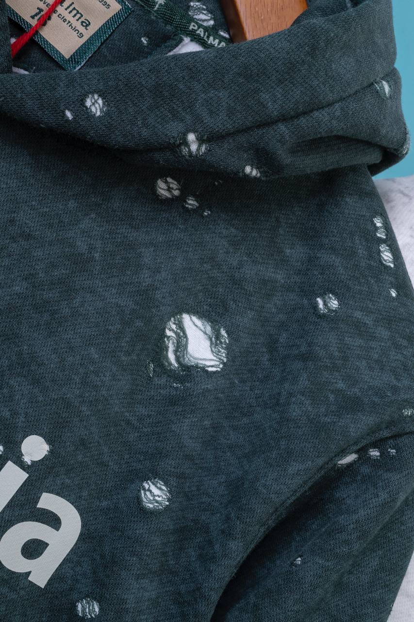 سويت شيرت رجالي "هاي كول" (ياقة عالية) بسحاب ربعي وطبعة "تكسير" عصرية - الصورة 3