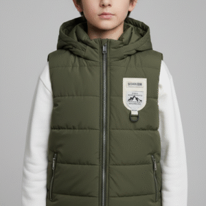 سديري بافر ولادي زيتي بكابيشوه وسوستة أمامية - ملابس شتوية كاجوال للأطفال.