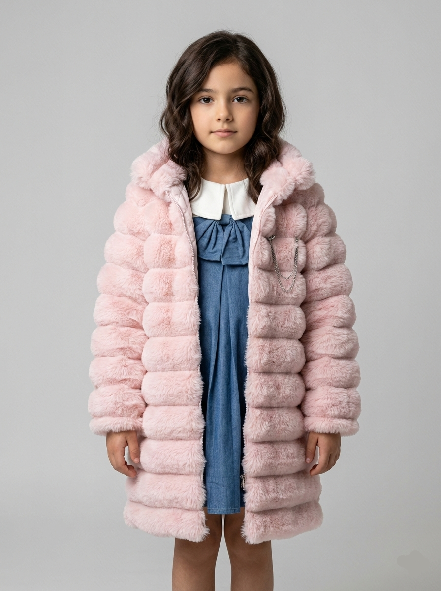 جاكيت بناتي منفوخ نقشة تايجر مع تفاصيل جينز وبنطلون كارغو جينز بنجوم ملابس شتوية تريند للأطفال.