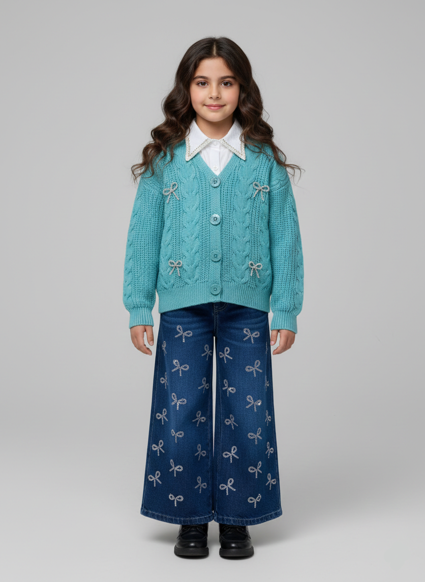 فستان بناتي لافندر بتطريز يدوي ودانتيل ملابس خروج شيك للمناسبات والأعياد للأطفال.